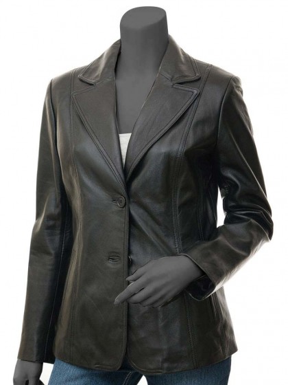 womens-black-leather-blazer-coat