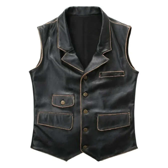 Mens Motorcycle Leather Vest