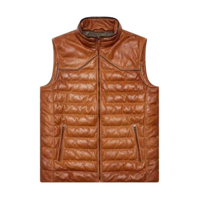 Men’s Brown Real Leather Vest