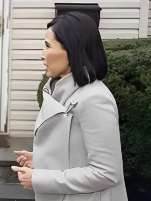 Vicky Nguyen Grey Wrap Buckle Coat