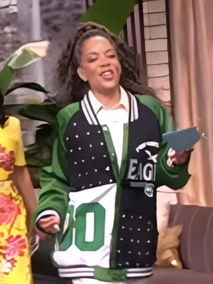 The View 2025 Sunny Hostin Eagles Embellished Varsity Jacket