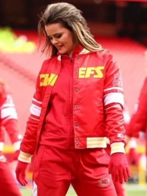 KC Chiefs Women’s Cheerleader Red Varsity Jacket