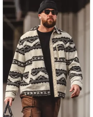 Travis Kelce Black & White Print Maja Jacket