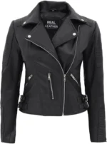 Women’s Asymmetrical Motorcycle Leather Jacket